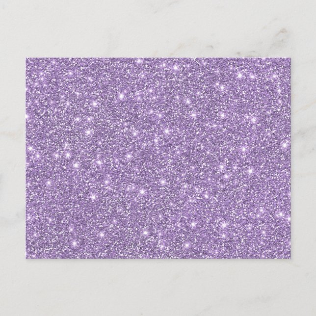 Lilac Elegant Glamour Imitats Glitzer Postkarte (Vorderseite)