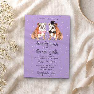 Lilac English Bulldog Wedding Dogs Einladung