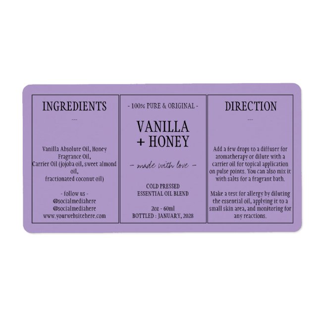 Lilac Essential Oil Kosmetische Flasche umkreisen (Vorne)