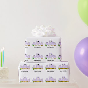 Lilac-Eulen-Design Geburtstagsgeschenk Geschenkpapier