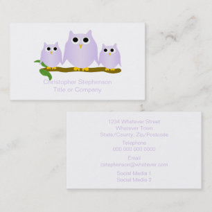 Lilac Eulen Design Visitenkarte