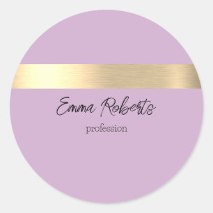 Lilac Fizz Lila Goldener Foil Rustikale Imitate Runder Aufkleber