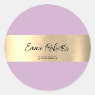 Lilac Fizz Lila Goldener Foil Rustikale Imitate Runder Aufkleber