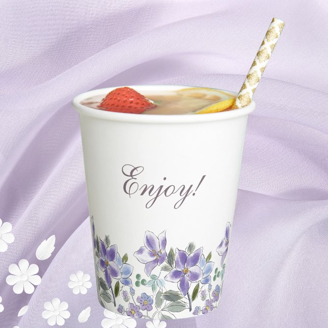 Lilac Floral Brautparty Pappbecher (Von Creator hochgeladen)