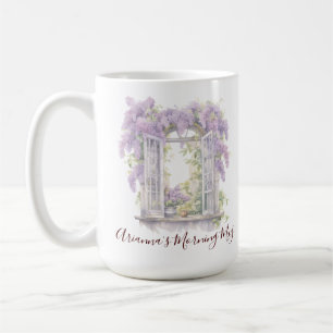 Lilac Floral Country Window Hütte Garden Kaffeetasse