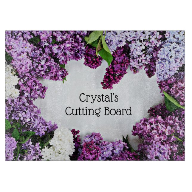 Lilac Floral Custom Cutting Board Schneidebrett (Vorderseite)