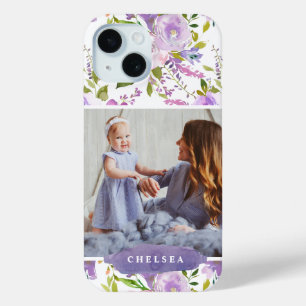 Lilac Floral Foto und Monogramm Case-Mate iPhone Hülle