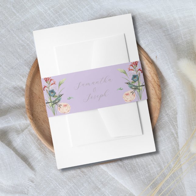 Lilac Floral Garden Wedding Invitation Bly Band (Von Creator hochgeladen)