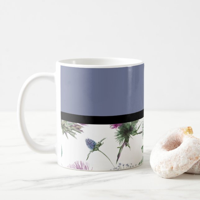 Lilac Floral Kaffeetasse (Mit Donut)