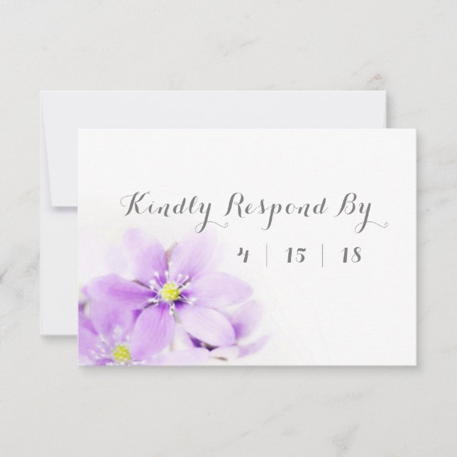 Lilac Floral Kindly Respond Wedding RSVP Card (Vorderseite)