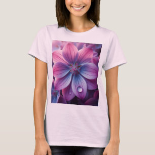 Lilac Floral Lila und rosa T-Shirt