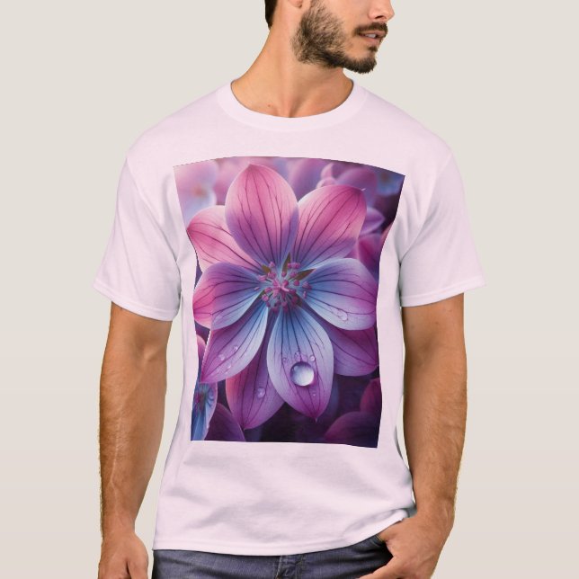 Lilac Floral Lila und rosa T-Shirt (Vorderseite)