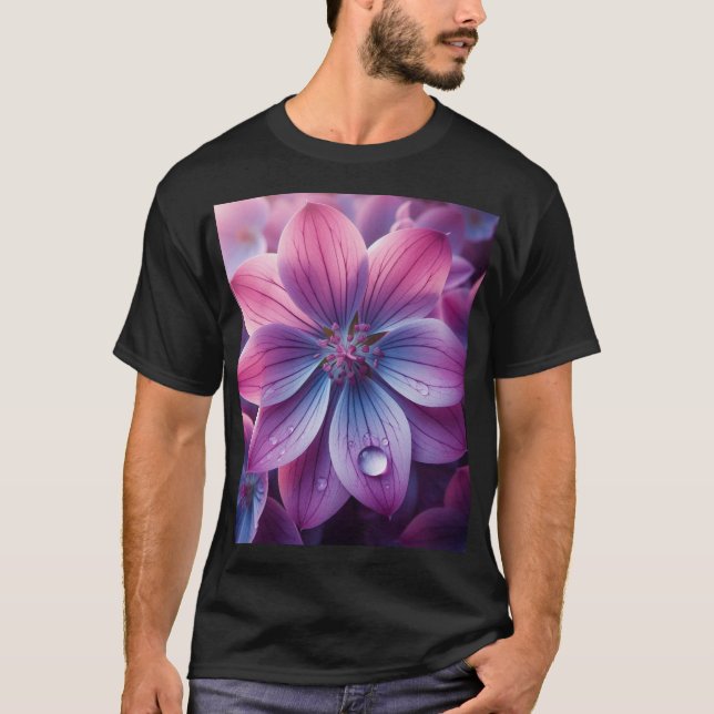 Lilac Floral Lila und rosa T-Shirt (Vorderseite)