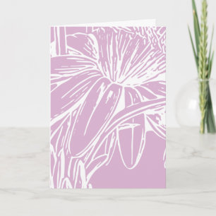 Lilac Floral Line Minimalistisches botanisches Des Karte