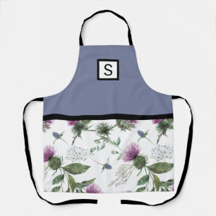 Lilac Floral Monogram Schürze