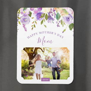 Lilac Floral Mother Day Foto Magnet