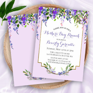 Lilac Floral Mother's Day Brunch Einladung