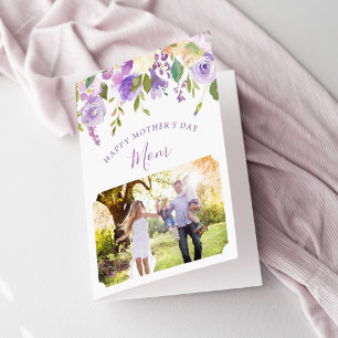 Lilac Floral Mutter Tagesfoto-Karte für die Mama Karte