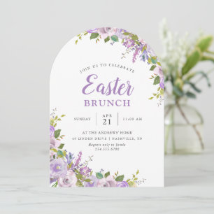 Lilac Floral Oaster Brunch Party Einladung