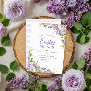 Lilac Floral Oaster Brunch Party Einladung