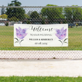 Lilac Floral Purple Flowers Rustic Elegante Weddin Banner