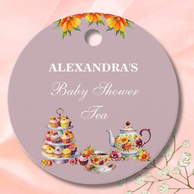 Lilac Floral Tea Baby Dusche Vielen Dank Geschenkanhänger (Von Creator hochgeladen)