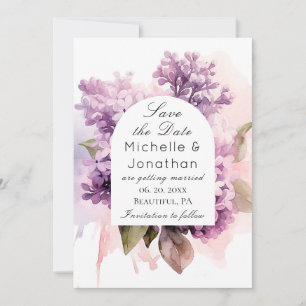 Lilac Floral Watercolor Christliche Bibelhochzeit Save The Date