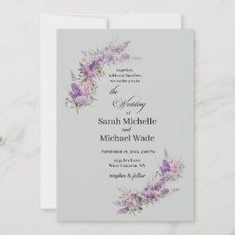Lilac Floral Wedding Invitation Einladung