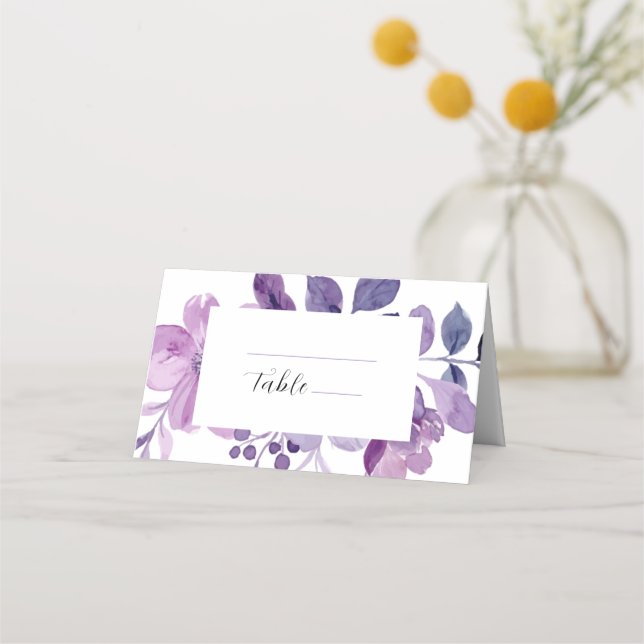 Lilac Floral Wedding Platzkarte (Vorderseite)
