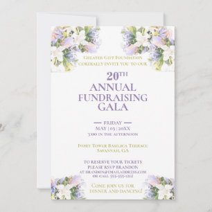 Lilac Floral Wildblume Spendenaktion Gala Einladung