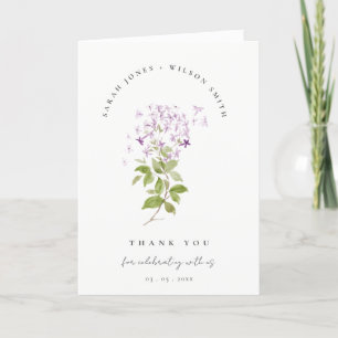 Lilac Floral Wreath Hütte Garden Wedding Dankeskarte