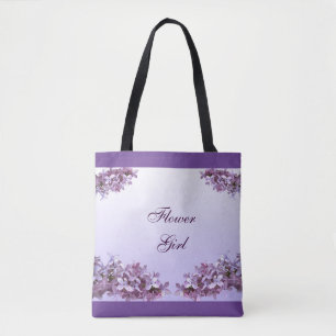 Lilac Flower Girl Wedding Tote Bag