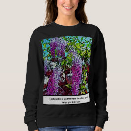 Lilac flowers blooming garden sweatshirt