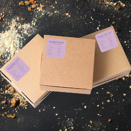 Lilac Food Safety Allergie Inhaltsstoffe Bäckerei Quadratischer Aufkleber