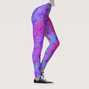 Lilac-Formen, bläuliche Kreise oder abstraktes Hex Leggings