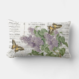 Lilac Frack Butterfly French Newspapier Ads Lendenkissen