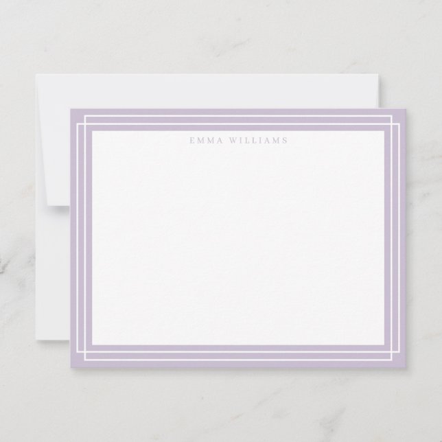 Lilac Frame Note Card Einladung (Vorderseite)