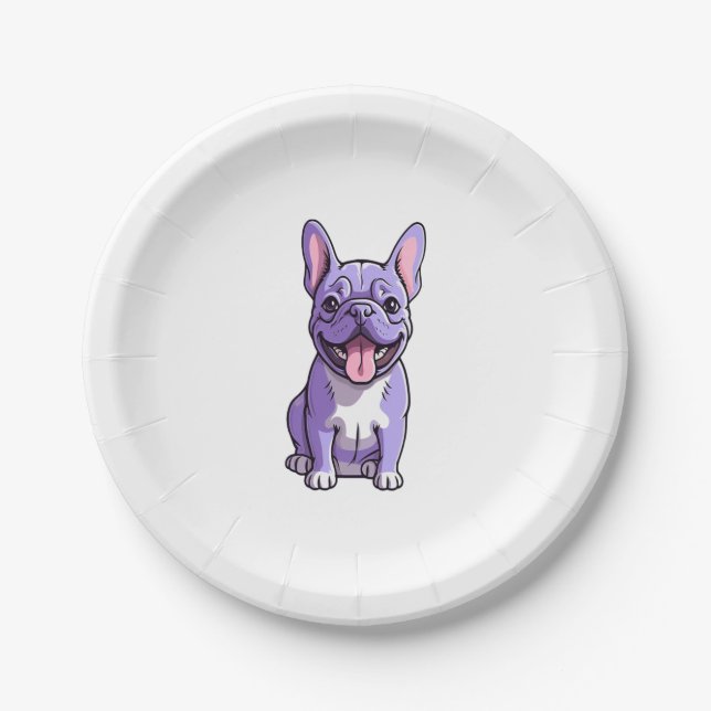 Lilac French Bulldog 2 Pappteller (Vorderseite)