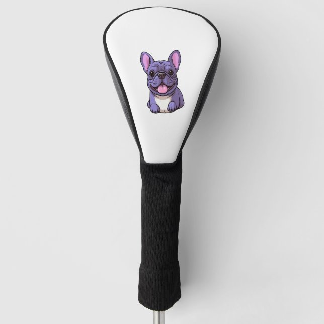 Lilac French Bulldog 7 Golf Headcover (Vorderseite)
