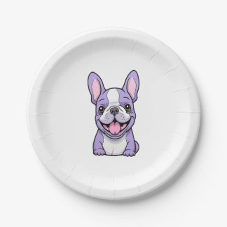 Lilac French Bulldog 8 Pappteller