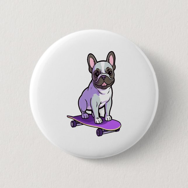 Lilac French Bulldog Button (Vorderseite)