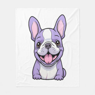 Lilac French Bulldog Fleecedecke