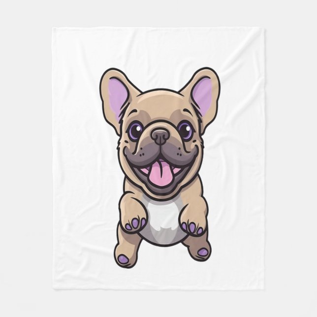 Lilac French Bulldog Fleecedecke (Vorderseite)