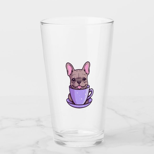 Lilac French Bulldog Glas (Vorderseite)