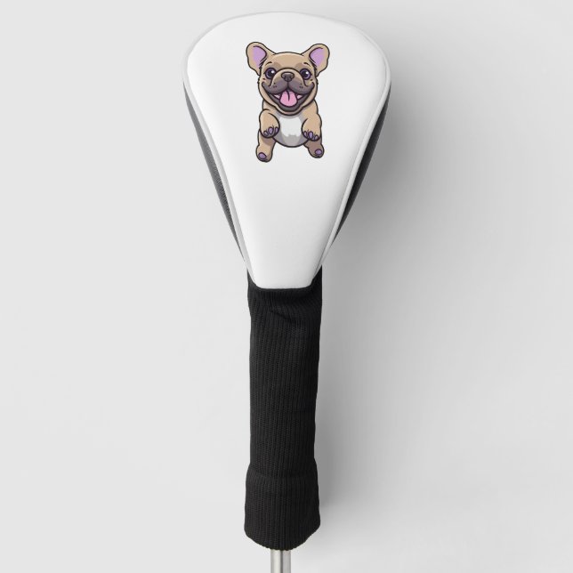 Lilac French Bulldog Golf Headcover (Vorderseite)