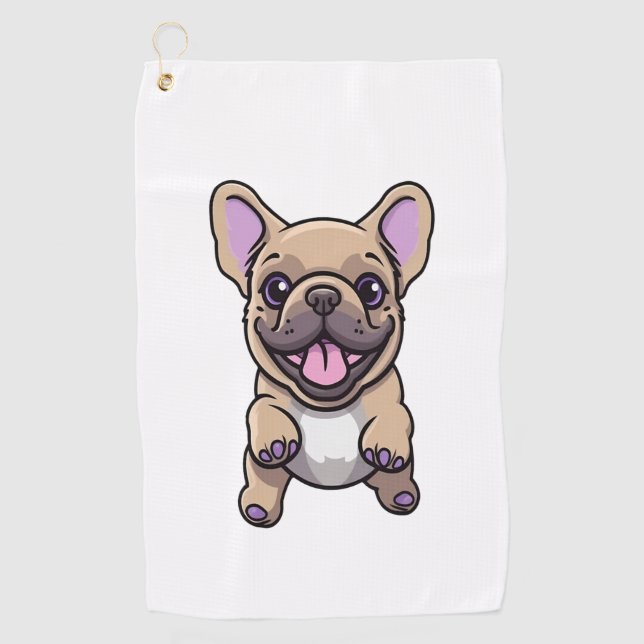 Lilac French Bulldog Golfhandtuch (Vorderseite)