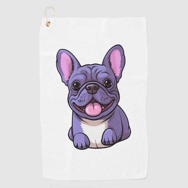 Lilac French Bulldog Golfhandtuch (Vorderseite)