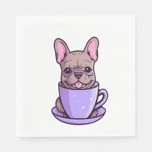 Lilac French Bulldog Serviette