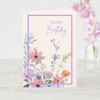 Lilac Garden Birthday Card Karte