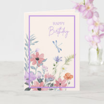 Lilac Garden Birthday Card